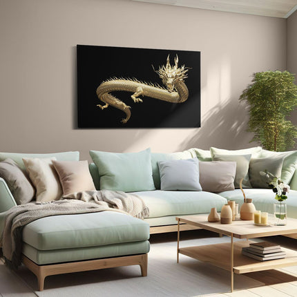Canvas schilderij woonkamer Gouden Draak