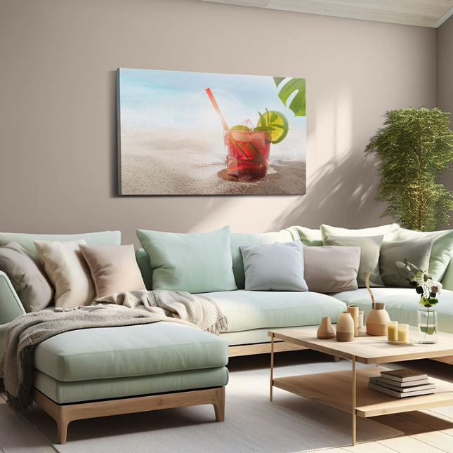 Canvas schilderij woonkamer Cocktail Mix Drankje op het Strand 