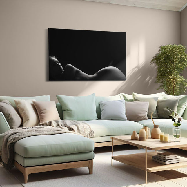 Canvas schilderij woonkamer Naakte Vrouwen Lichaam - Erotiek - Zwart Wit