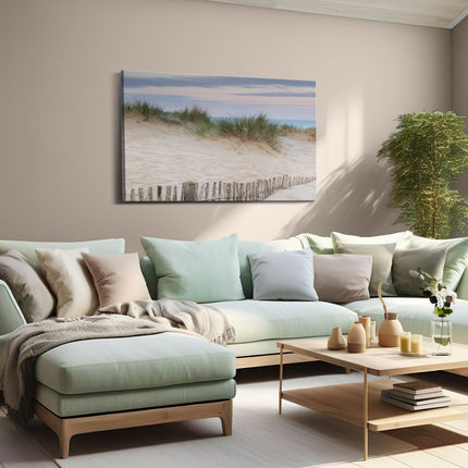 Canvas schilderij woonkamer Zand Duinen aan het Strand 