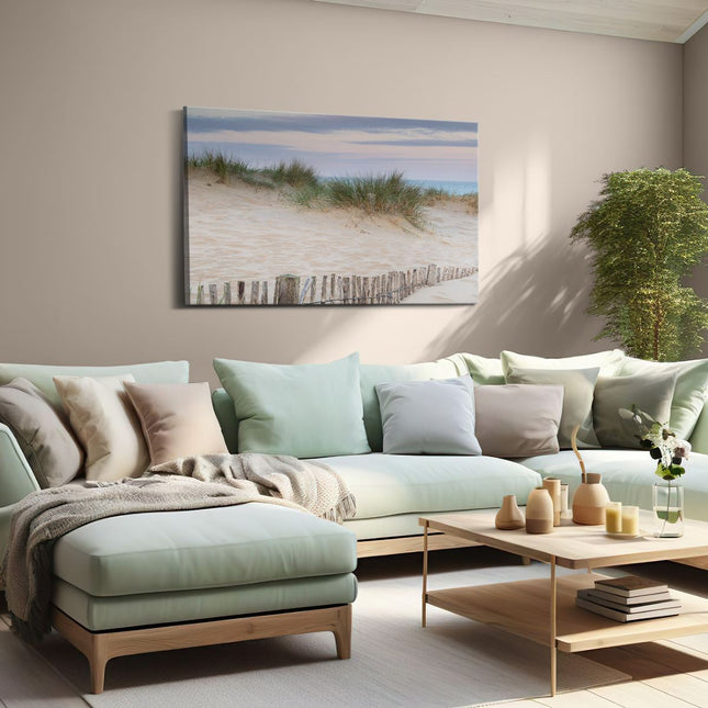Canvas schilderij woonkamer Zand Duinen aan het Strand 