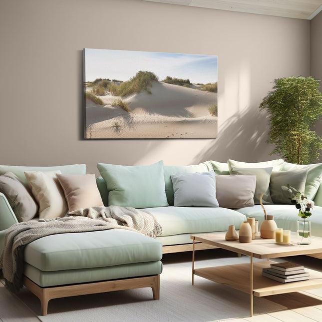 Canvas schilderij woonkamer Zand Duinen aan het Strand