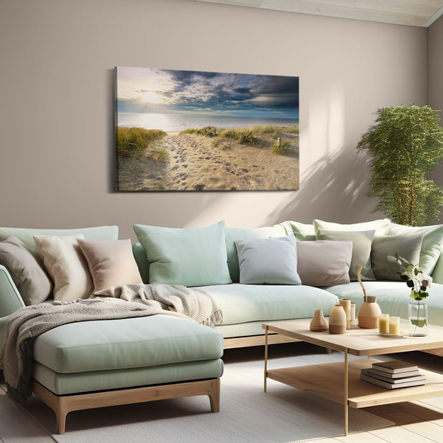 Canvas schilderij woonkamer Duinen met Zee