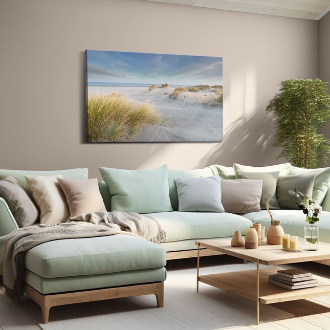 Canvas schilderij woonkamer Groot Strand met Zee