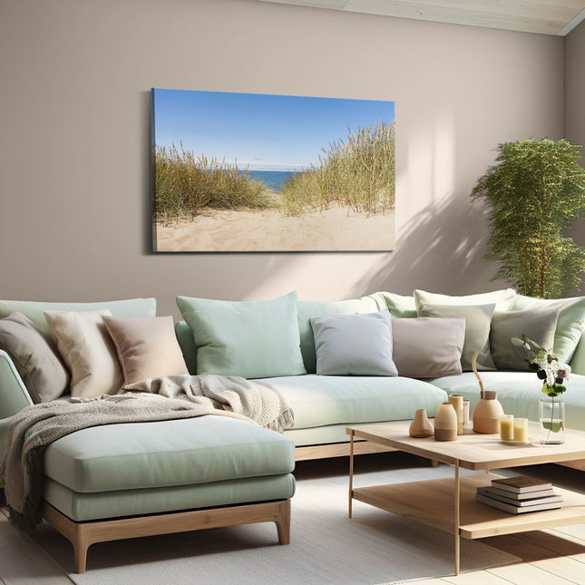Canvas schilderij woonkamer Duinen met Zee