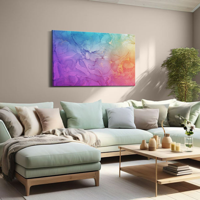 Canvas schilderij woonkamer Abstracte Kunst - Kleurvol Achtergrond