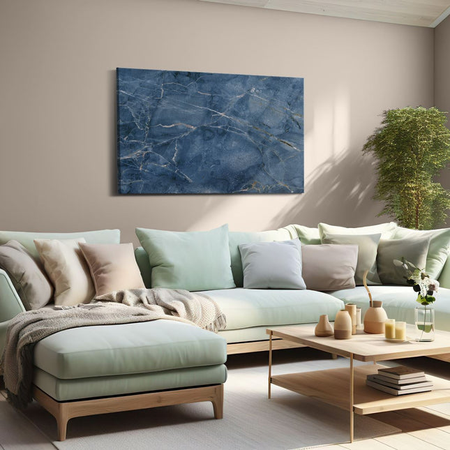 Canvas schilderij woonkamer Abstracte Kunst - Blauw