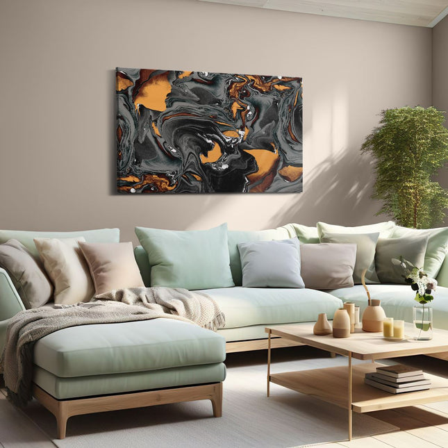 Canvas schilderij woonkamer Abstracte Kunst - Lava Marmer