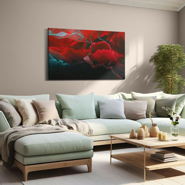 Canvas schilderij woonkamer Abstracte Kunst - Rode Artistiek