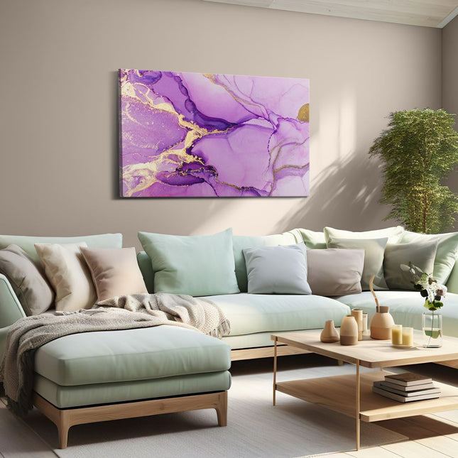 Canvas schilderij woonkamer Abstracte Kunst - Roze Acryl 