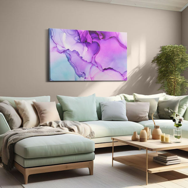 Canvas schilderij woonkamer Abstracte Kunst - Roze Licht Acryl
