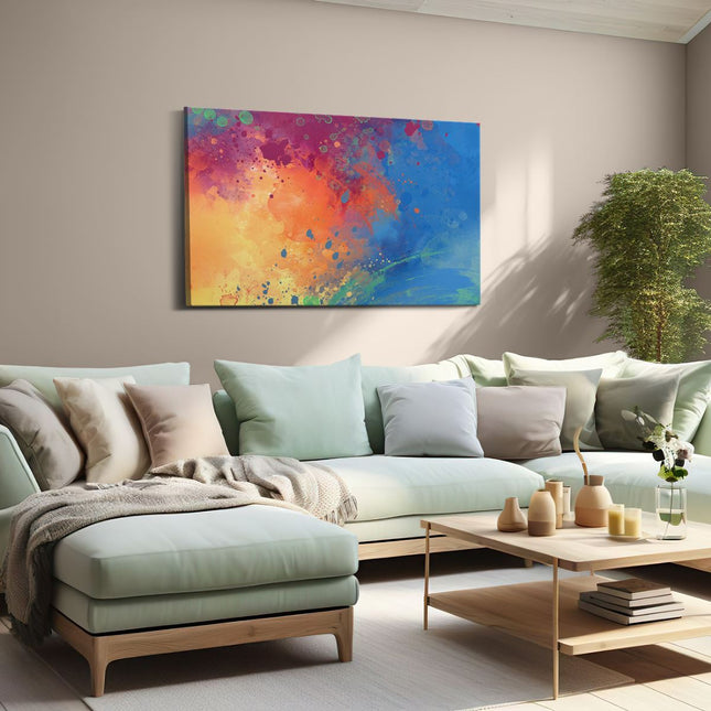 Canvas schilderij woonkamer Abstracte Kunst - Waterkleuren Structuur