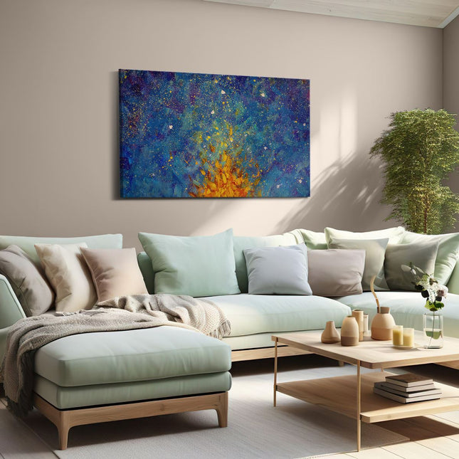 Canvas schilderij woonkamer Abstracte Kunst - Vuur in de Nacht