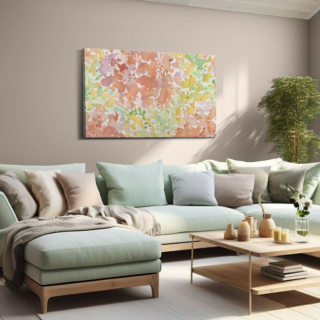 Canvas schilderij woonkamer Abstracte Kunst - Penceelstrepen in Structuur