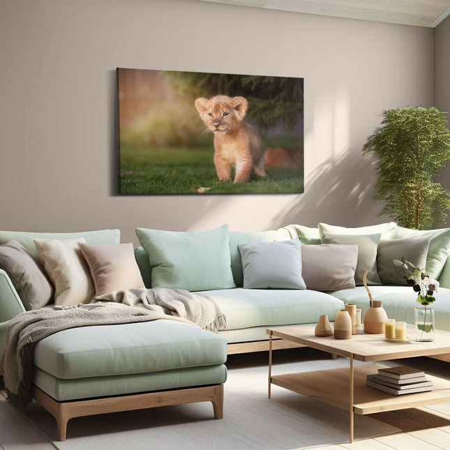 Canvas schilderij woonkamer Schattige Leeuwen Welp - Baby Leeuw