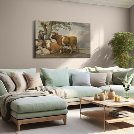 Canvas schilderij woonkamer De Stier - Paulus Potter