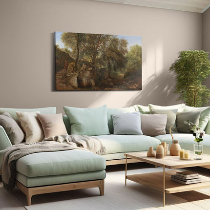 Canvas schilderij woonkamer Gezicht in het Park van de Villa Chigi bij Ariccia - Abraham Teerlink