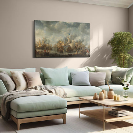 Canvas schilderij woonkamer Slag bij Terheide - Jan Abrahamsz. Beerstraten
