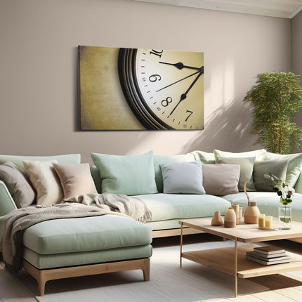 Canvas schilderij woonkamer Vintage Klok
