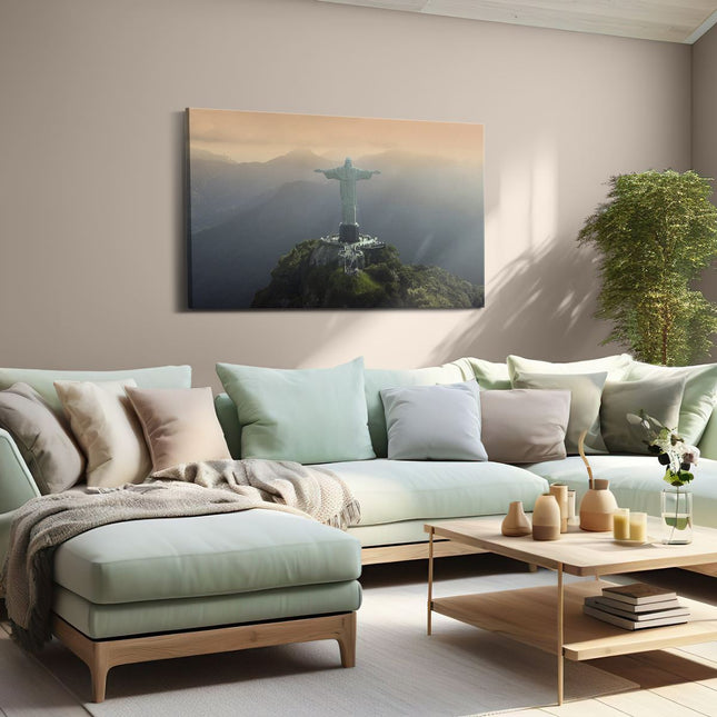 Canvas schilderij woonkamer Christus de Verlosser in Rio de Janeiro