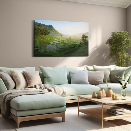 Canvas schilderij woonkamer Rijstvelden in Bali - Natuur