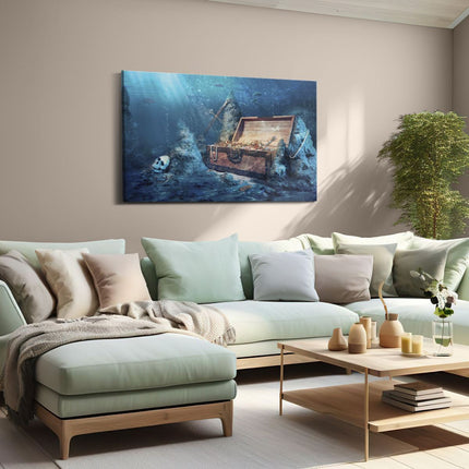 Canvas schilderij woonkamer Schatkist Onderwater