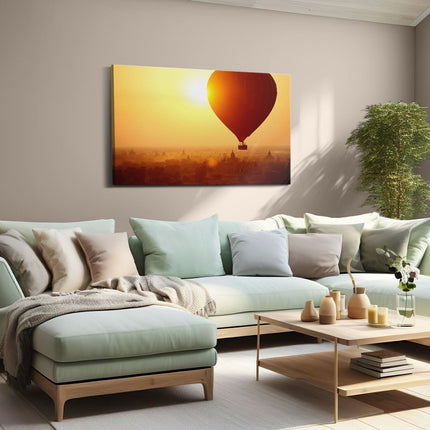 Canvas schilderij woonkamer Luchtballon in Bagan, Myanmar