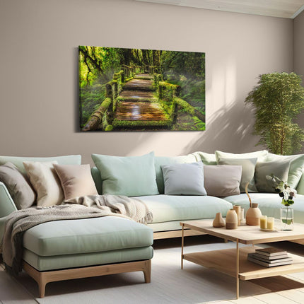 Canvas schilderij woonkamer Regenwoud Brug in Thailand