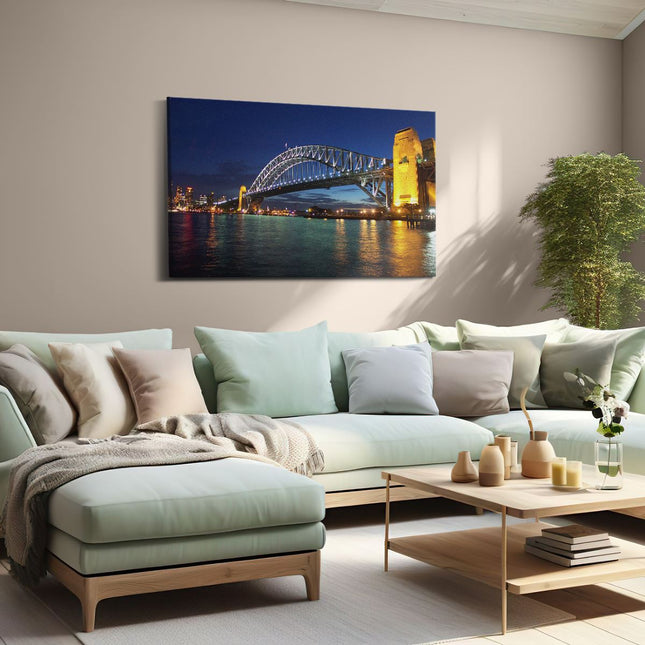 Canvas schilderij woonkamer Brug Sydney