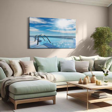 Canvas schilderij woonkamer Zwembad