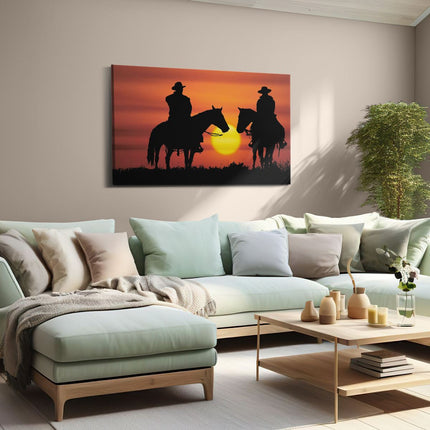 Canvas schilderij woonkamer Twee Cowboys