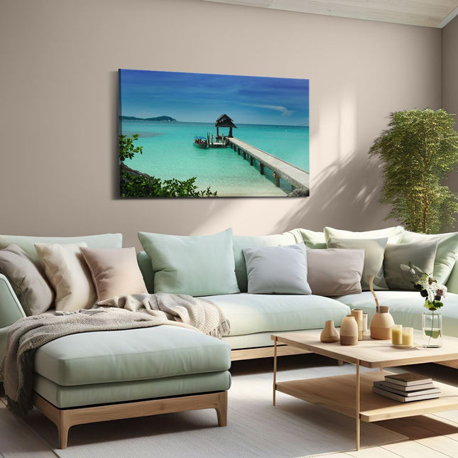 Canvas schilderij woonkamer Strand Pier in Maleisië