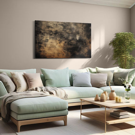 Canvas schilderij woonkamer Zwart Wit Beeld van een Houten Achtergrond
