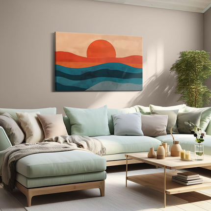 Canvas schilderij woonkamer De Zon komt op boven de Oceaan