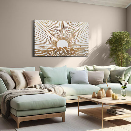 Canvas schilderij woonkamer De Zon komt op boven het Water