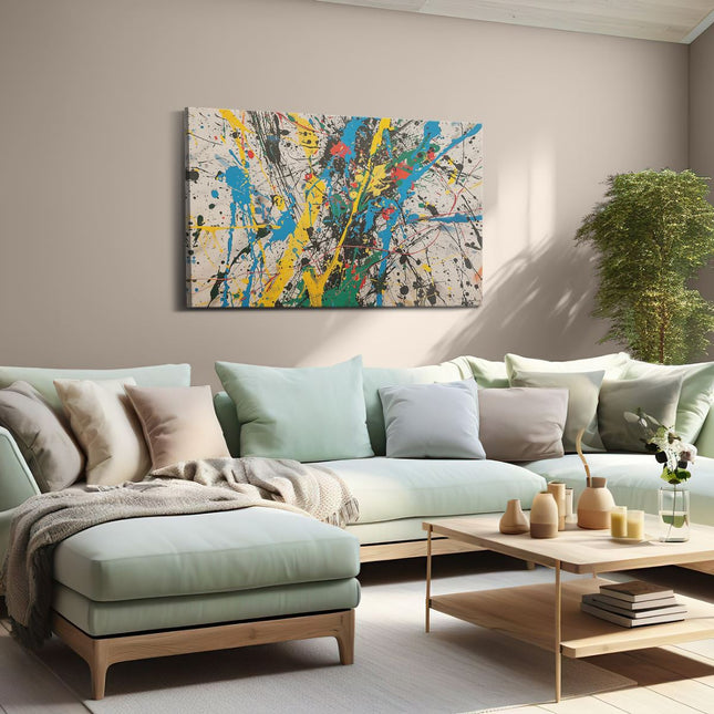 Canvas schilderij woonkamer Spetterende Kunstwerken