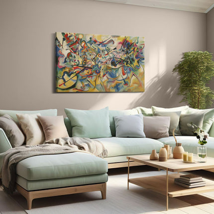 Canvas schilderij woonkamer Kleurrijk Kunstwerk met veel Verschillende Kleuren