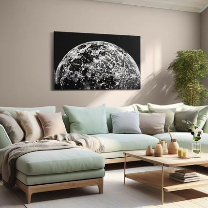Canvas schilderij woonkamer Zwart Wit Beeld van een Maan