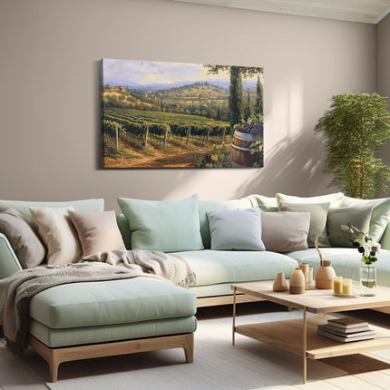 Canvas schilderij woonkamer Kunstwerk van een Wijngaard