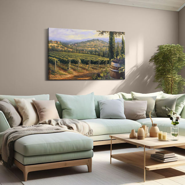 Canvas schilderij woonkamer Kunstwerk van een Wijngaard