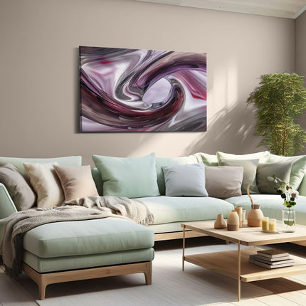 Canvas schilderij woonkamer Het Beeld is een Werveling van Paars en Zwart
