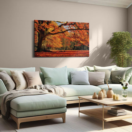 Canvas schilderij woonkamer Boom met Bladeren