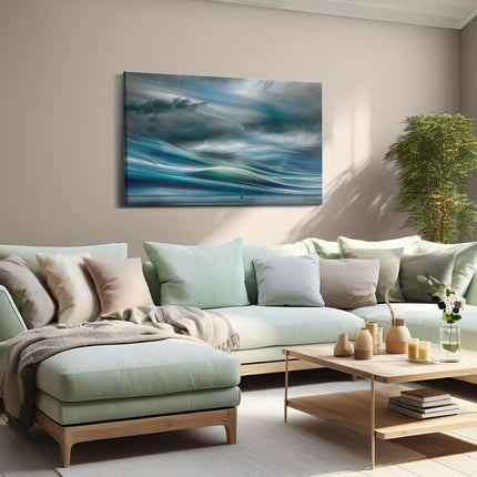 Canvas schilderij woonkamer Stormachtige Lucht met een Zeilboot in het Water