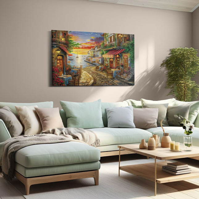 Canvas schilderij woonkamer Kunstwerk van een Straatbeeld