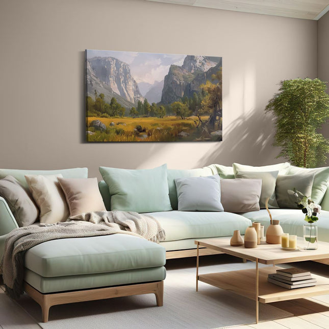 Canvas schilderij woonkamer Kunstwerk van Yosemitevallei