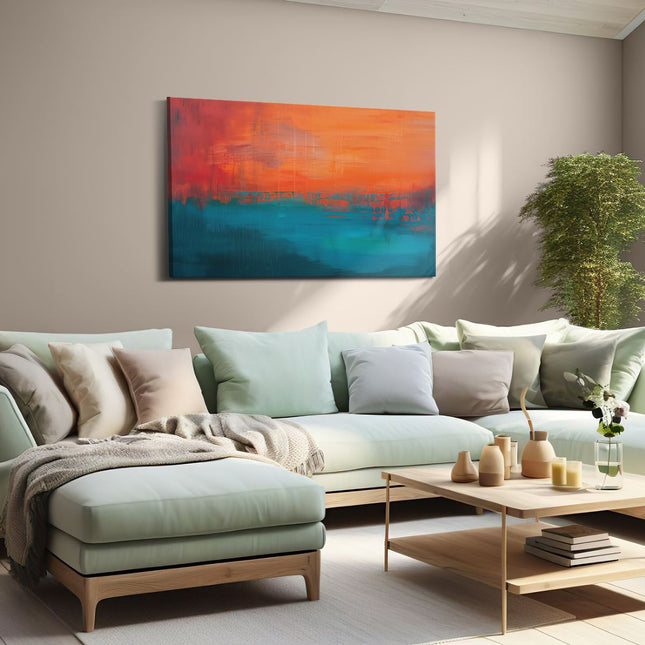 Canvas schilderij woonkamer Abstract Kunstwerk van een Zonsondergang