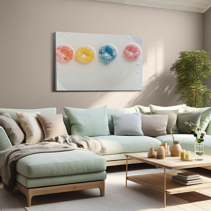 Canvas schilderij woonkamer Kleurrijke Ontbijtgranen in een Kom Melk