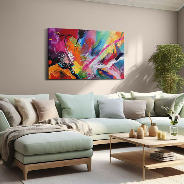 Canvas schilderij woonkamer Kleurrijk Abstract Kunstwerk
