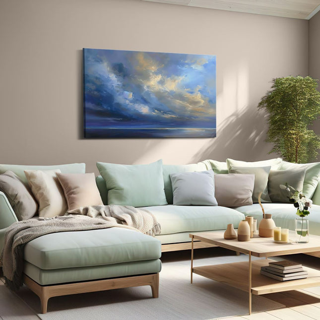 Canvas schilderij woonkamer Kunstwerk van Wolken boven de Oceaan