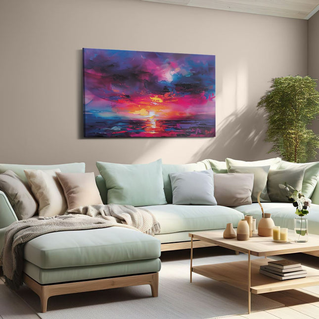 Canvas schilderij woonkamer Abstract Kunstwerk van een Zonsondergang